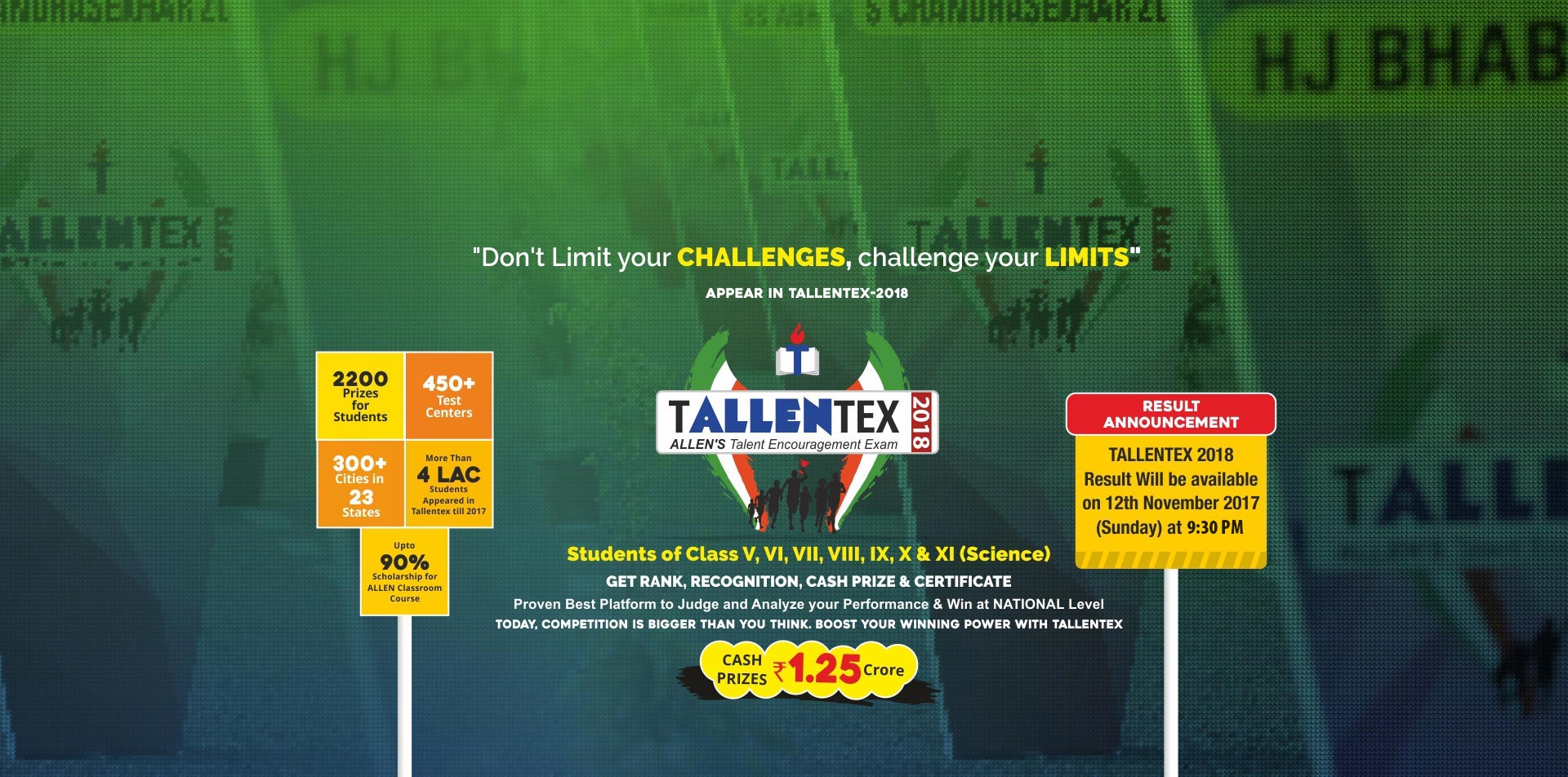 TALLENTEX 2018: ALLEN Talent Search, Encouragement and scholarship Exam